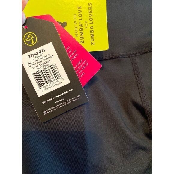 NWT‎ XS All That Glitters Is Zumba High Waisted Crop Leggings - Picture 4 of 5